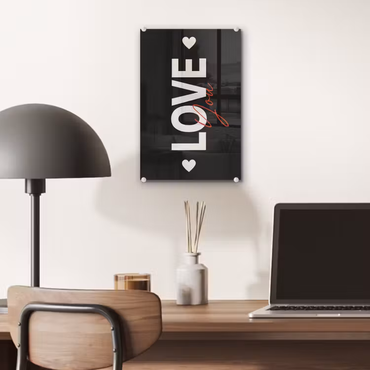 Glas schilderij - Love - Rood - Valentijn — 7