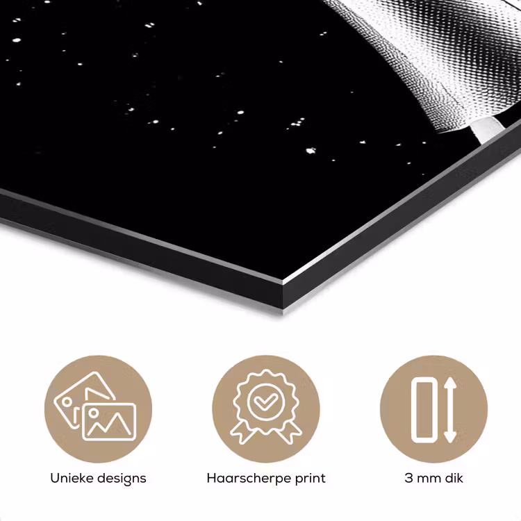 Aluminium schilderij - Champagne - Zwart - Spetters - Popping — 7