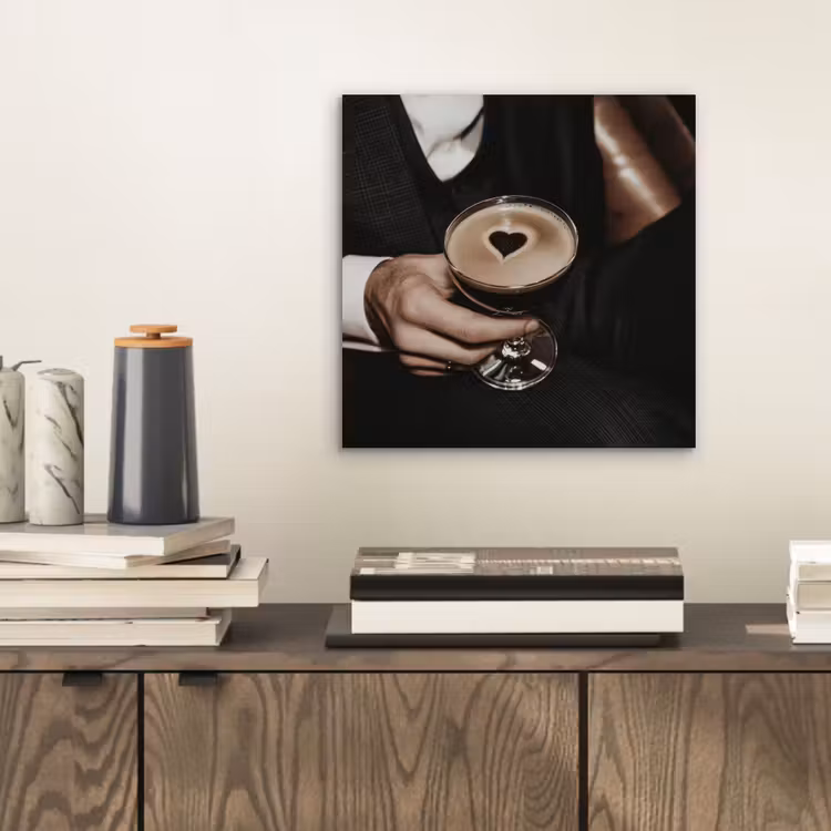 Aluminium schilderij - Hartje - Cocktail - Espresso Martini - Hand — 2