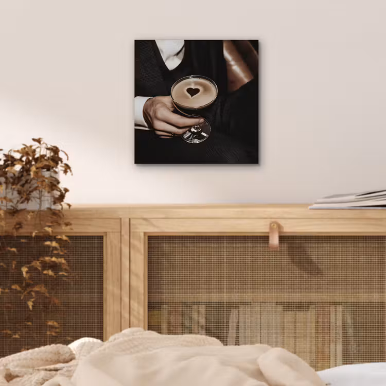 Aluminium schilderij - Hartje - Cocktail - Espresso Martini - Hand — 4