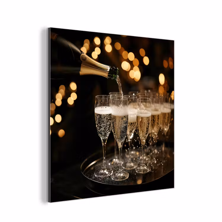 Aluminium schilderij - Lichter - Champagner - Gläser — 1