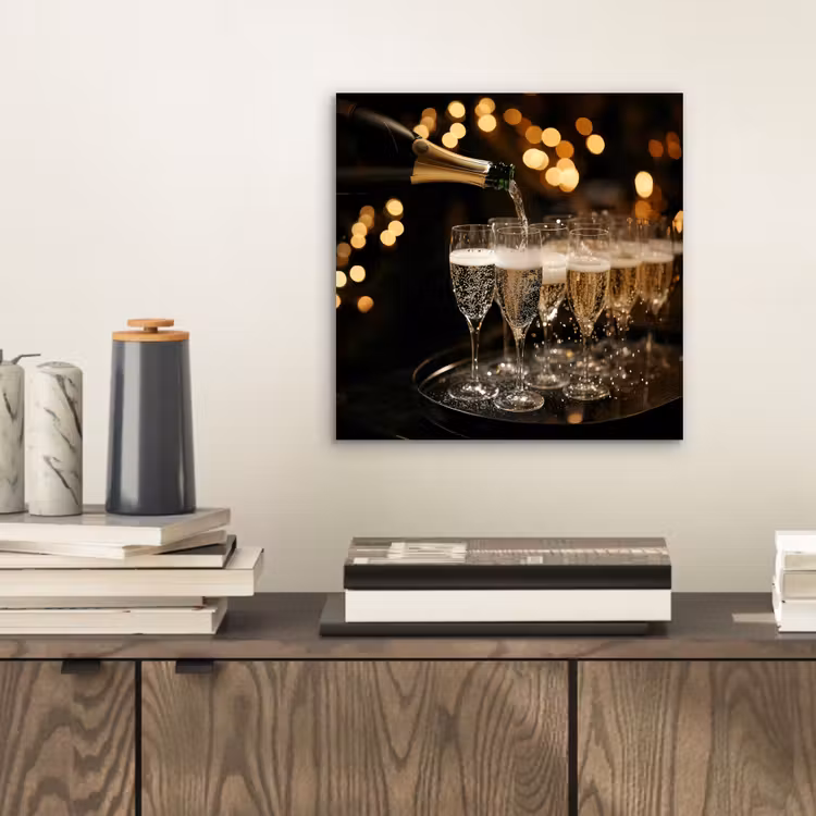 Aluminium schilderij - Lichter - Champagner - Gläser — 2