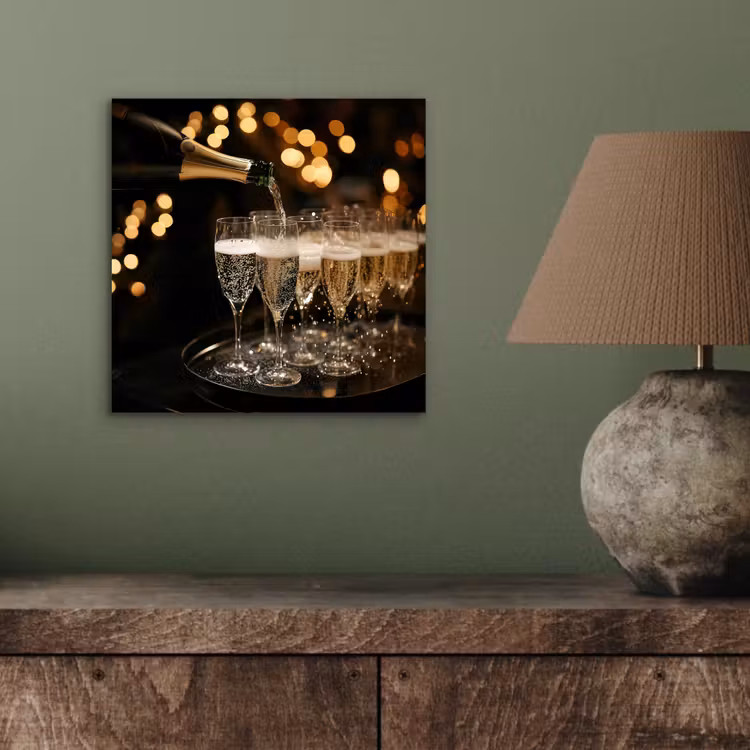 Aluminium schilderij - Lichter - Champagner - Gläser — 3