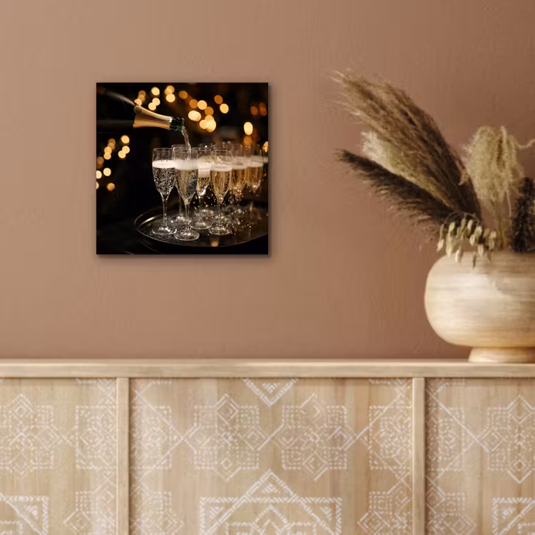 Aluminium schilderij - Lichter - Champagner - Gläser — 5