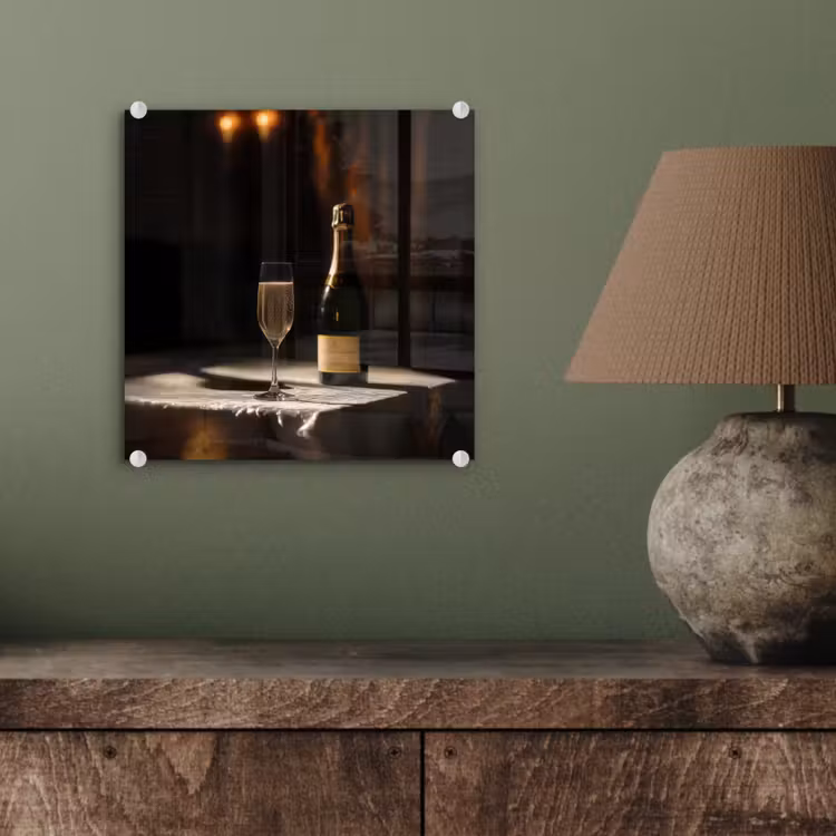 Glas schilderij - Prosecco - Bubbels - Sfeervol - Drank — 4