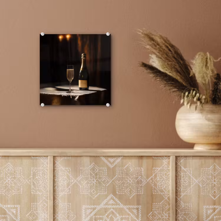 Glas schilderij - Prosecco - Bubbels - Sfeervol - Drank — 6