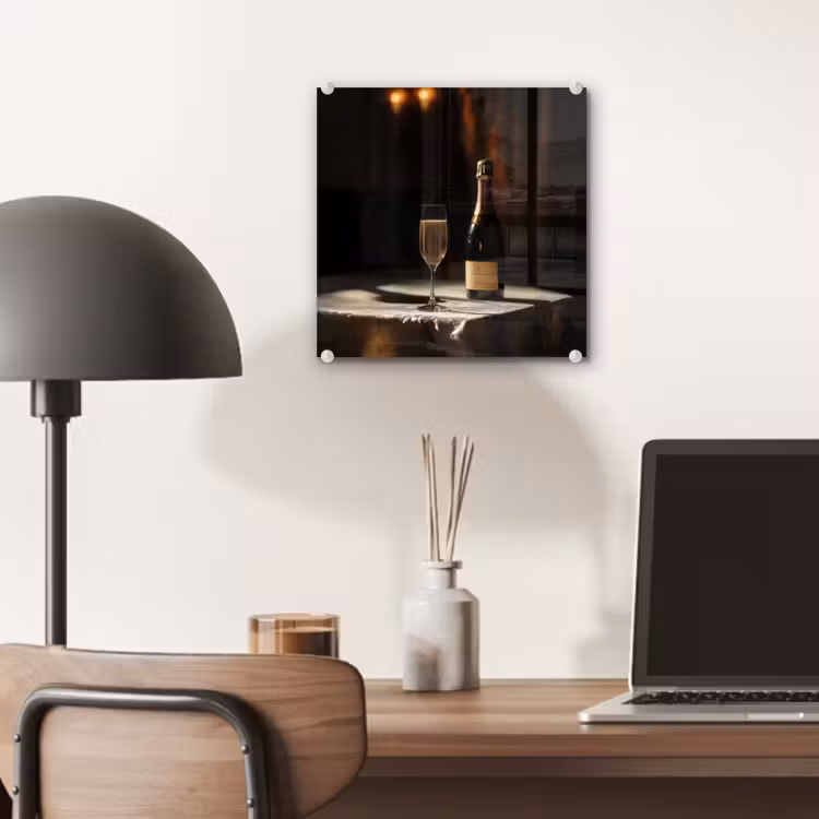 Glas schilderij - Prosecco - Bubbels - Sfeervol - Drank — 7