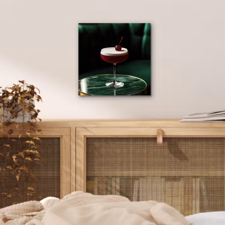 Aluminium schilderij - Kers - Cocktail - Rood - Marmer — 4