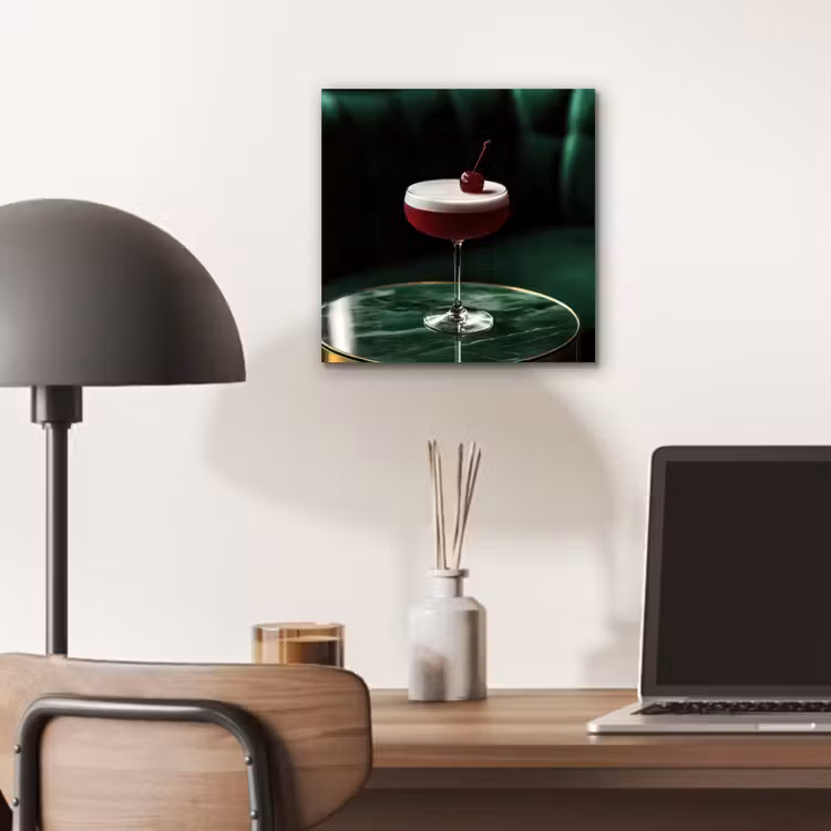 Aluminium schilderij - Kers - Cocktail - Rood - Marmer — 6