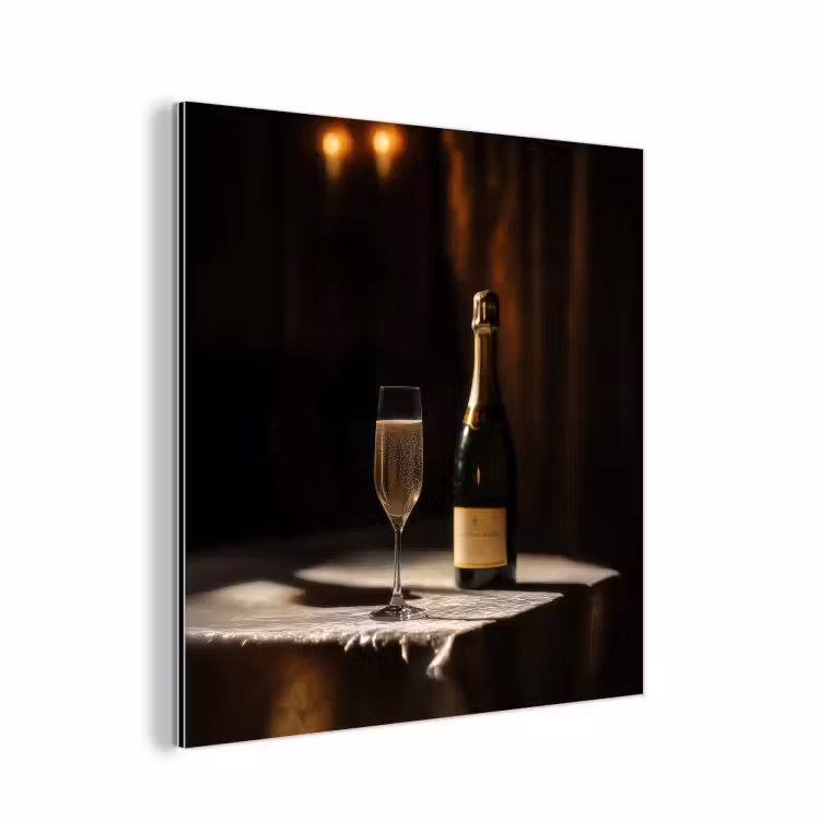 Aluminium schilderij - Prosecco - Bubbels - Sfeervol - Drank — 1