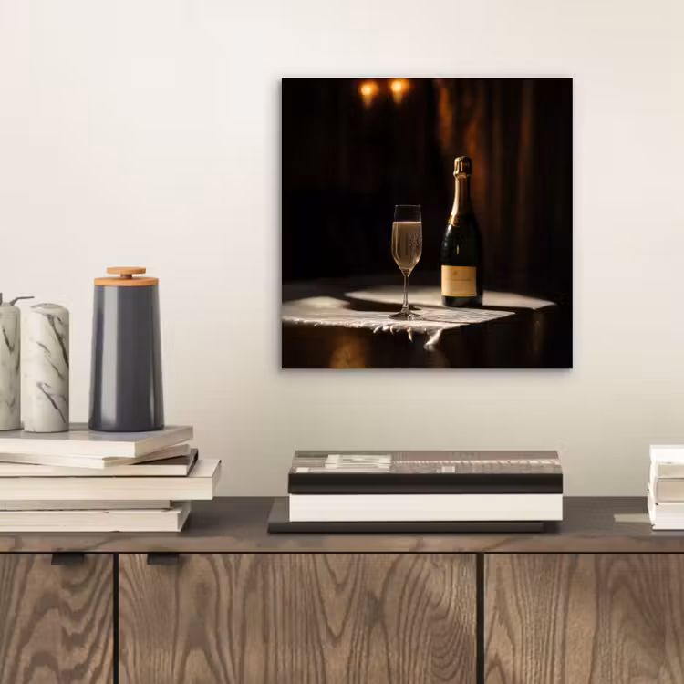 Aluminium schilderij - Prosecco - Bubbels - Sfeervol - Drank — 2