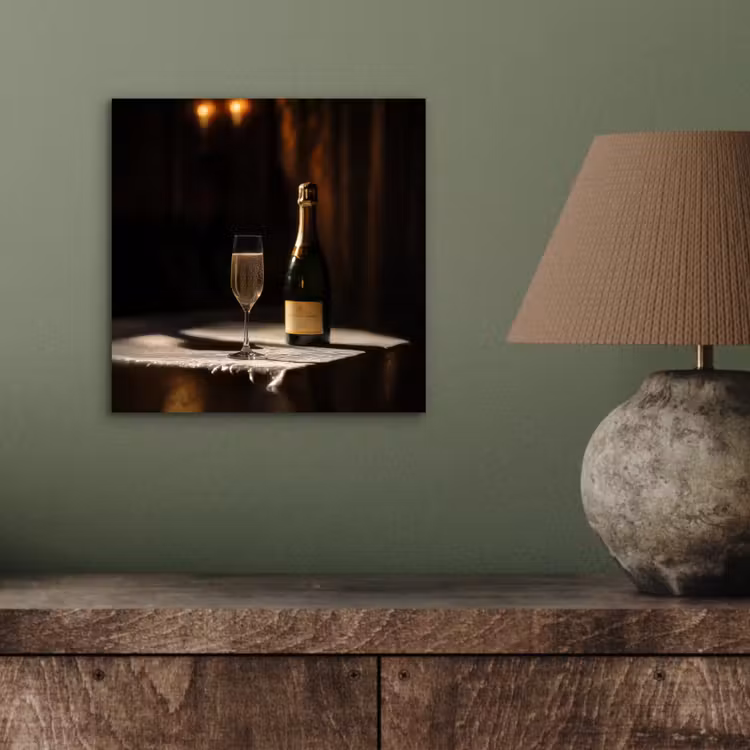 Aluminium schilderij - Prosecco - Bubbels - Sfeervol - Drank — 3