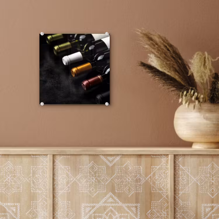 Glas schilderij - Wijn - Flessen - Variatie - Smaken — 6