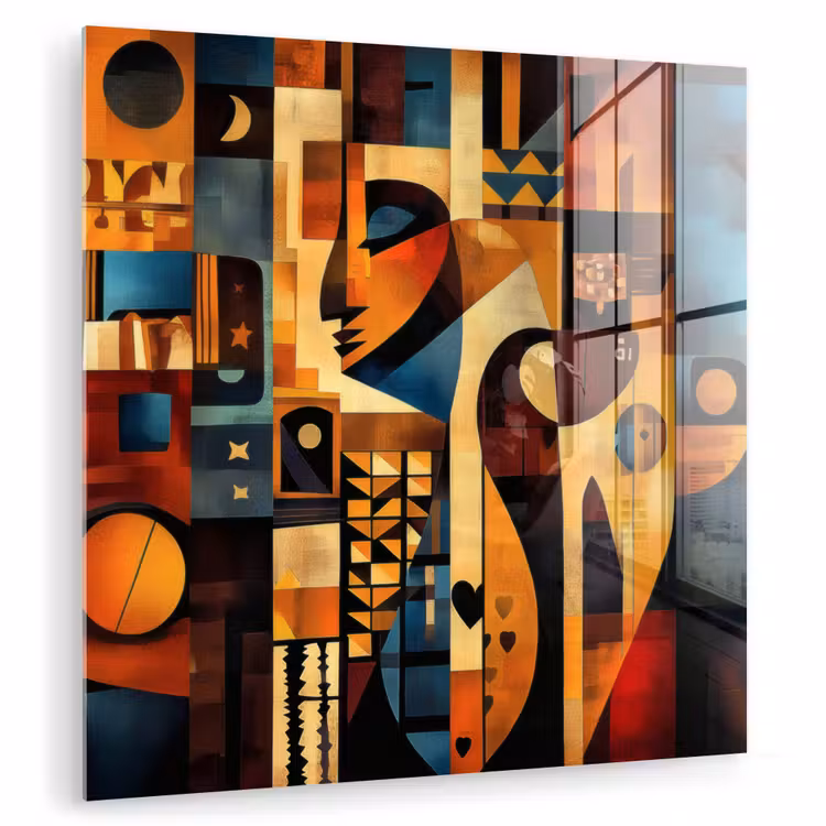 Glas schilderij - Figuren - Abstract - Symbolen — 1