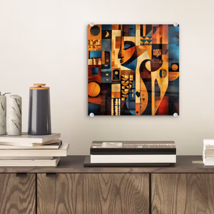 Glas schilderij - Figuren - Abstract - Symbolen — 2