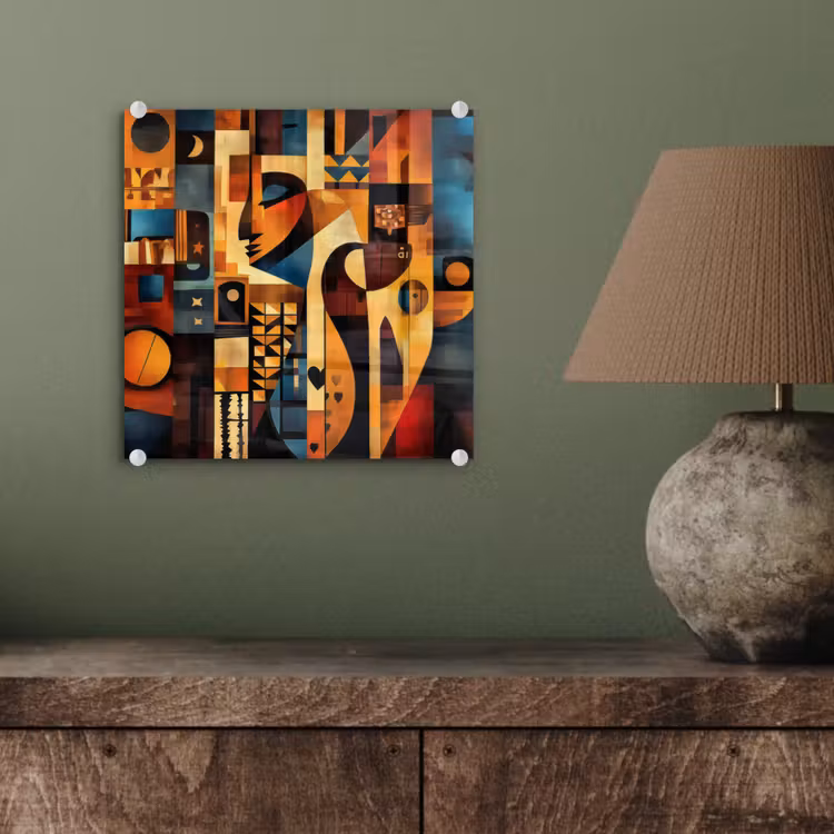 Glas schilderij - Figuren - Abstract - Symbolen — 4