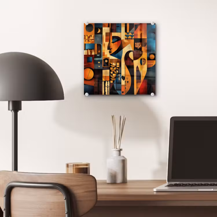 Glas schilderij - Figuren - Abstract - Symbolen — 7
