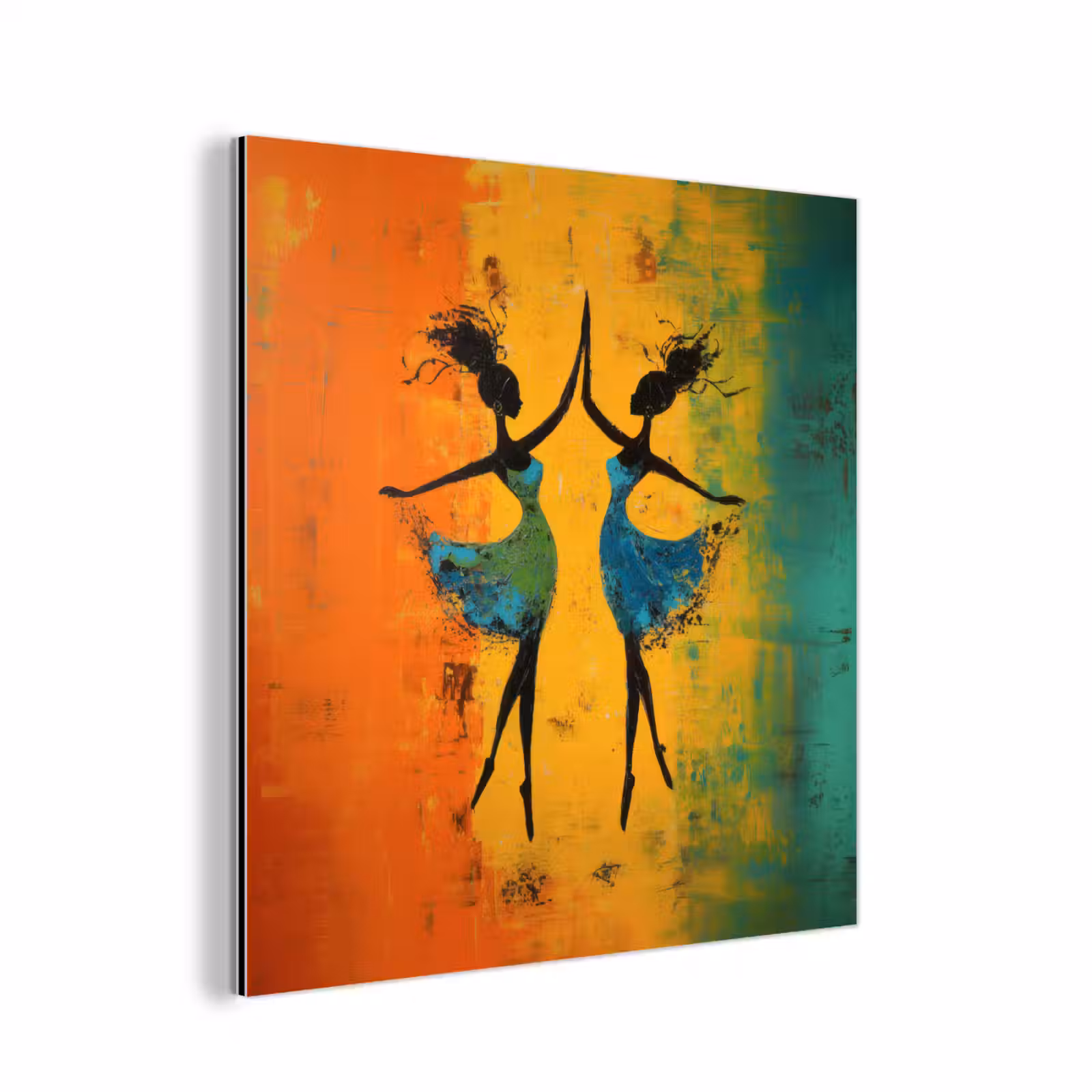 Aluminium schilderij - Dansen - Vrouwen - Verfstructuur — 1