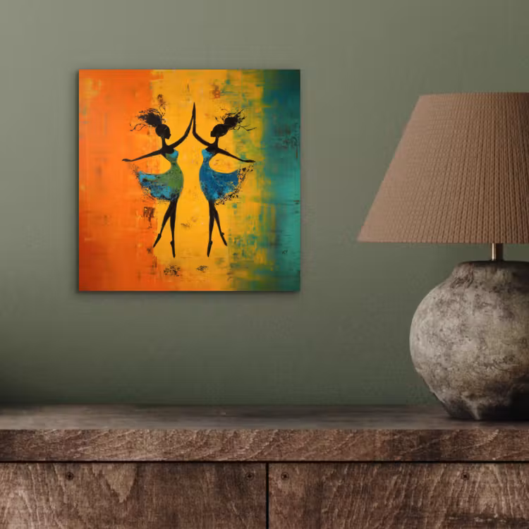 Aluminium schilderij - Dansen - Vrouwen - Verfstructuur — 3