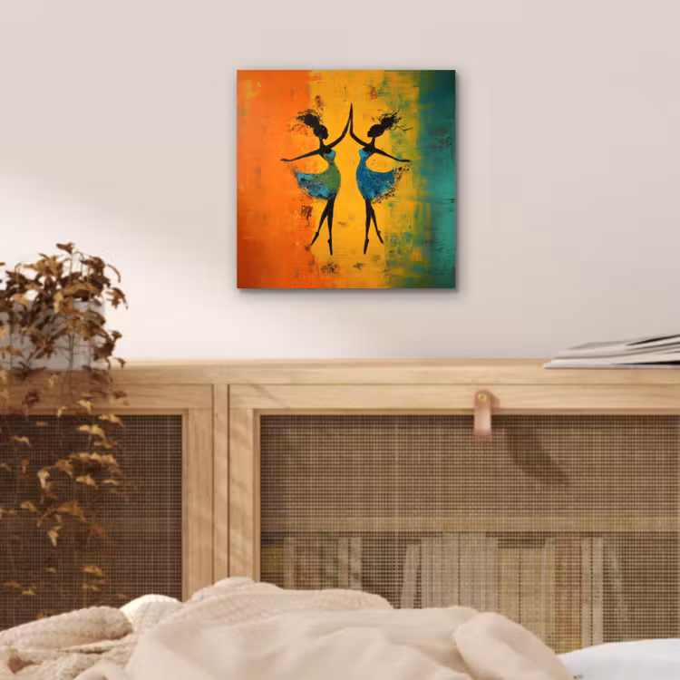 Aluminium schilderij - Dansen - Vrouwen - Verfstructuur — 4