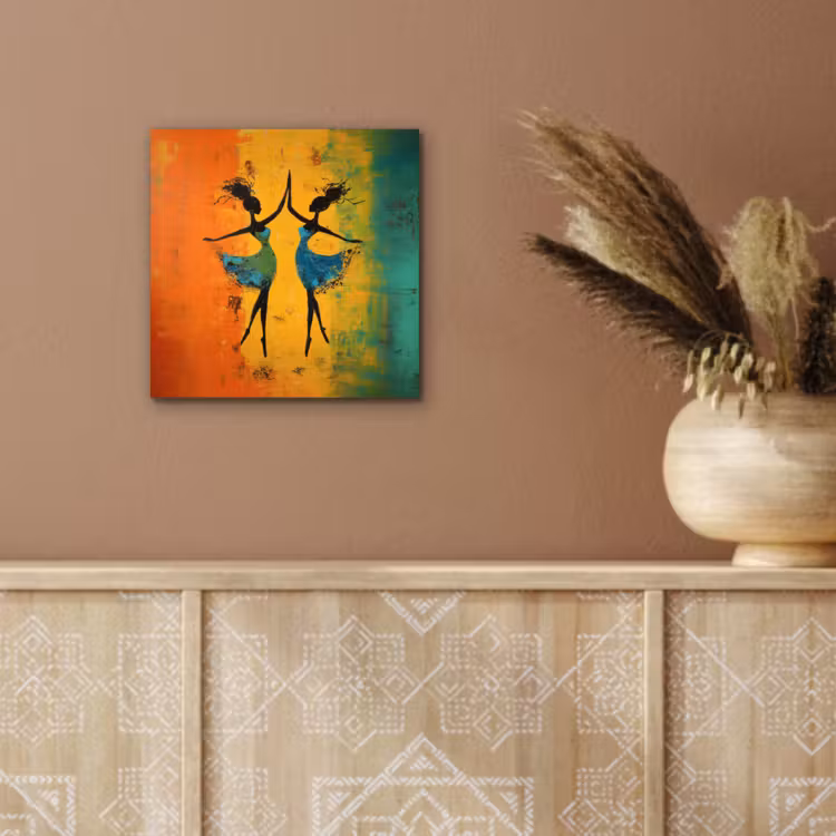 Aluminium schilderij - Dansen - Vrouwen - Verfstructuur — 5