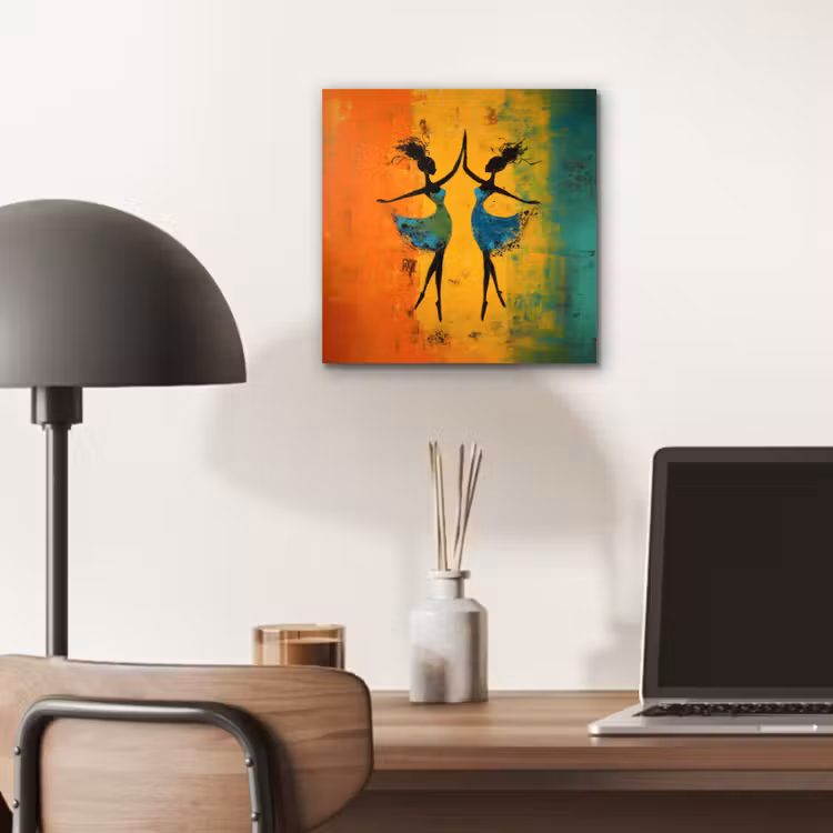 Aluminium schilderij - Dansen - Vrouwen - Verfstructuur — 6
