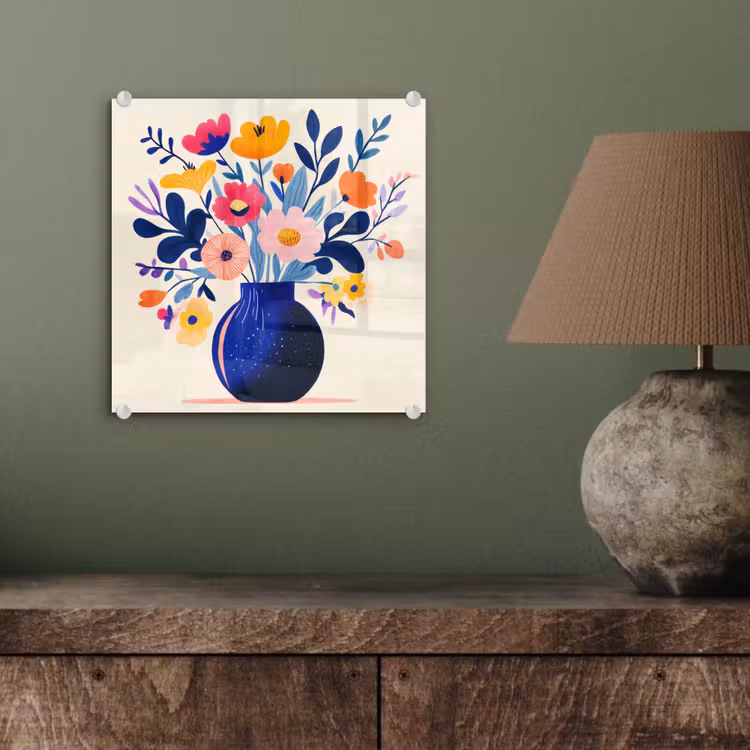 Glas schilderij - Vaas - Bloemen - Boeket — 4