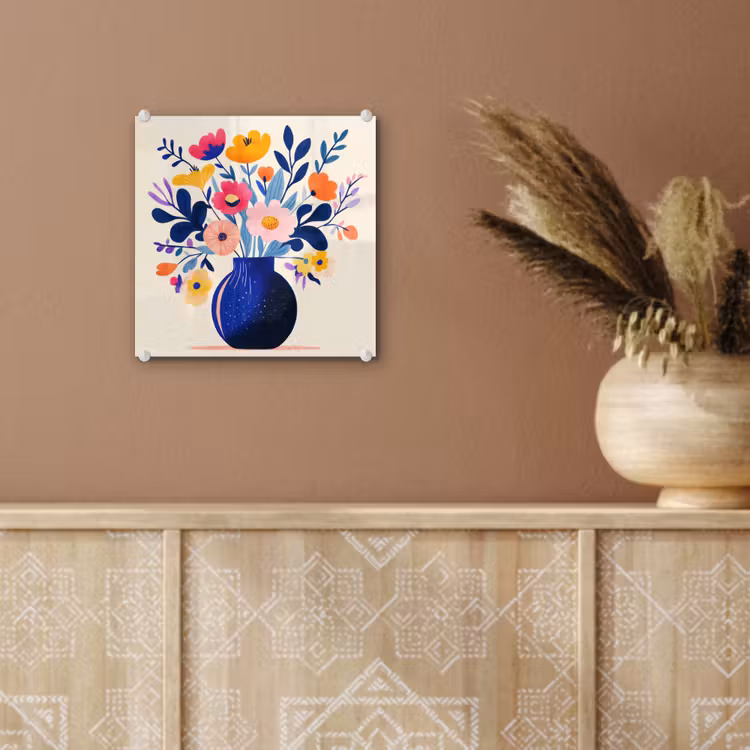 Glas schilderij - Vaas - Bloemen - Boeket — 6