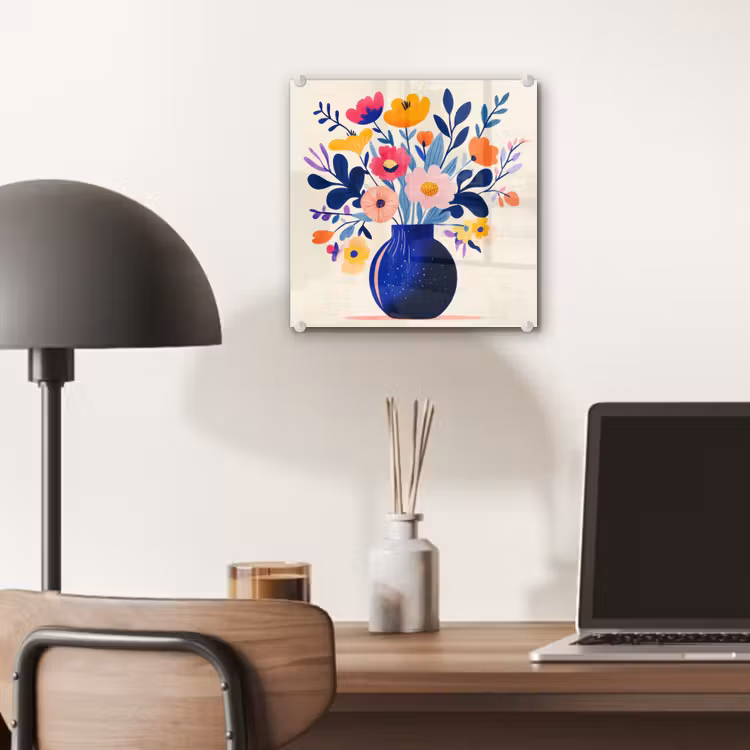 Glas schilderij - Vaas - Bloemen - Boeket — 7