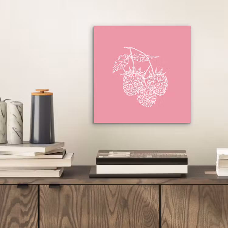 Aluminium schilderij - Frambozen - Steel - Getekend - Roze — 2