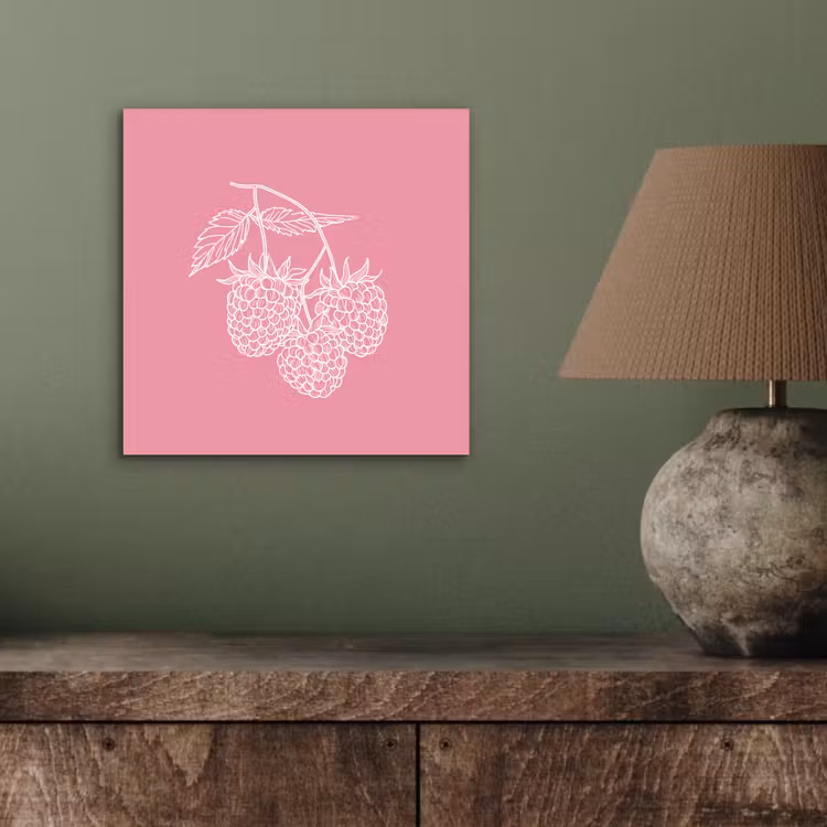 Aluminium schilderij - Frambozen - Steel - Getekend - Roze — 3