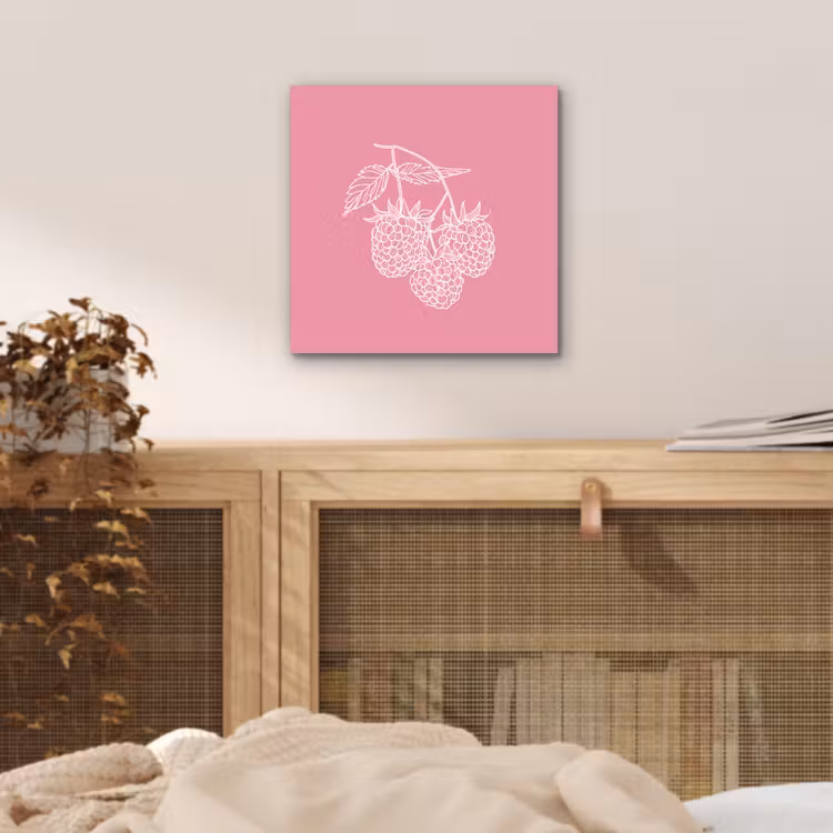 Aluminium schilderij - Frambozen - Steel - Getekend - Roze — 4