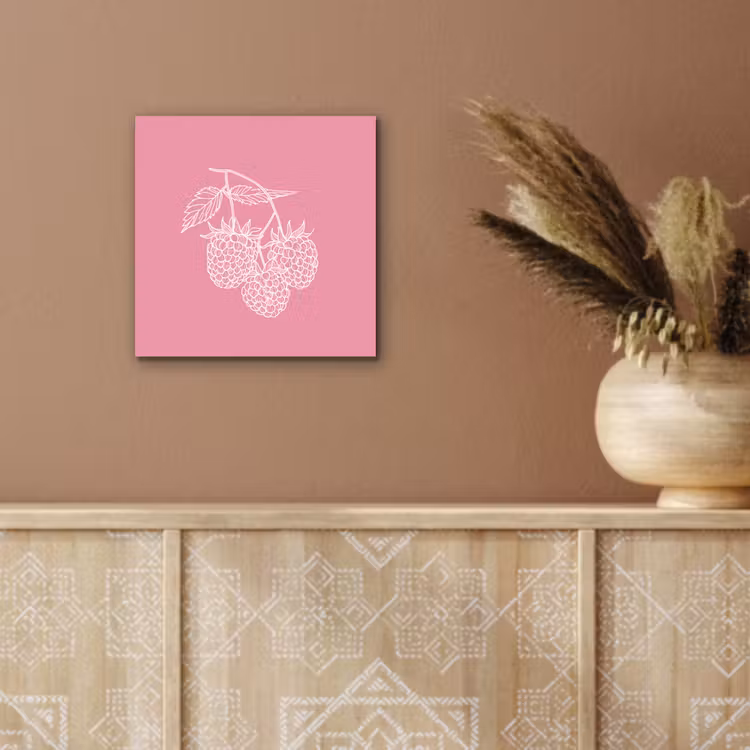 Aluminium schilderij - Frambozen - Steel - Getekend - Roze — 5