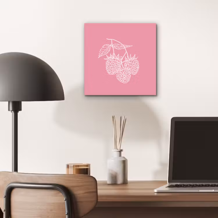 Aluminium schilderij - Frambozen - Steel - Getekend - Roze — 6
