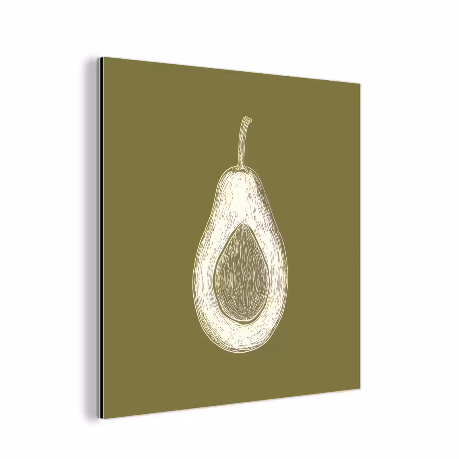 Aluminium schilderij - Avocado - Minimalistisch - Illustratie - Groen — 1