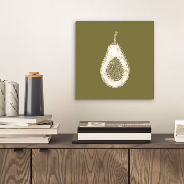 Aluminium schilderij - Avocado - Minimalistisch - Illustratie - Groen — 2