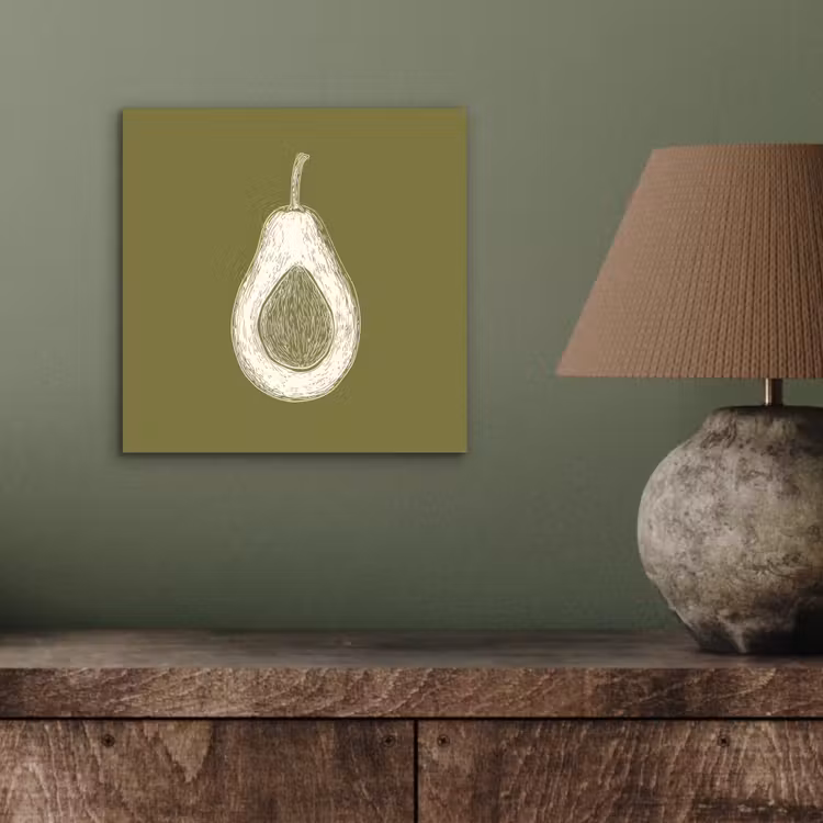 Aluminium schilderij - Avocado - Minimalistisch - Illustratie - Groen — 3