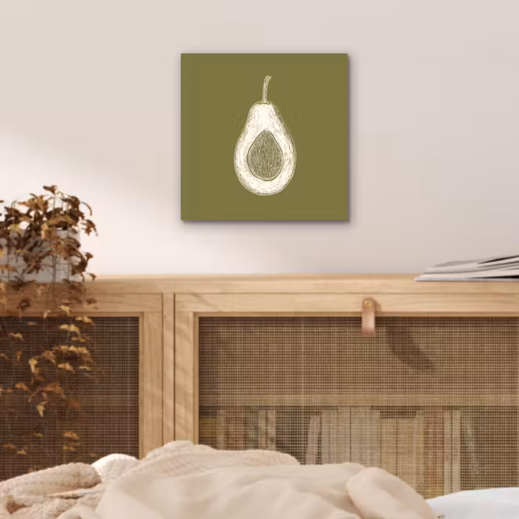 Aluminium schilderij - Avocado - Minimalistisch - Illustratie - Groen — 4