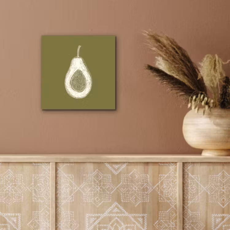 Aluminium schilderij - Avocado - Minimalistisch - Illustratie - Groen — 5