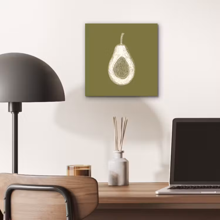 Aluminium schilderij - Avocado - Minimalistisch - Illustratie - Groen — 6