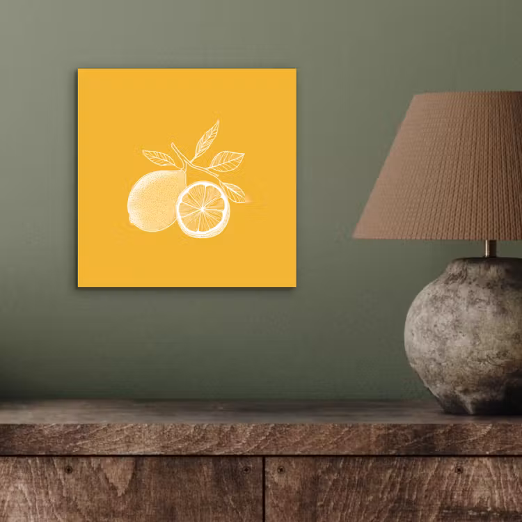 Aluminium schilderij - Citroenen - Illustratie - Minimalistisch - Geel — 3
