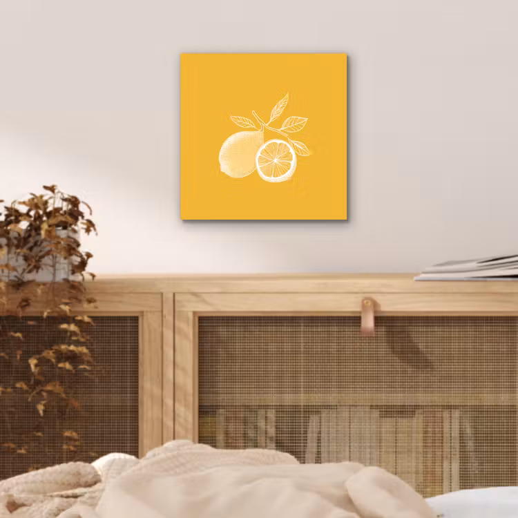 Aluminium schilderij - Citroenen - Illustratie - Minimalistisch - Geel — 4