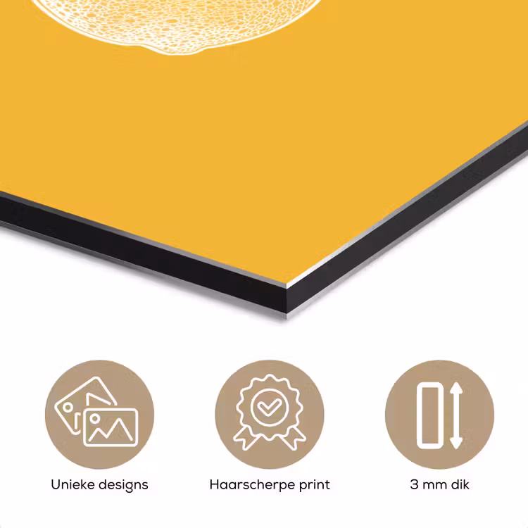 Aluminium schilderij - Citroenen - Illustratie - Minimalistisch - Geel — 7