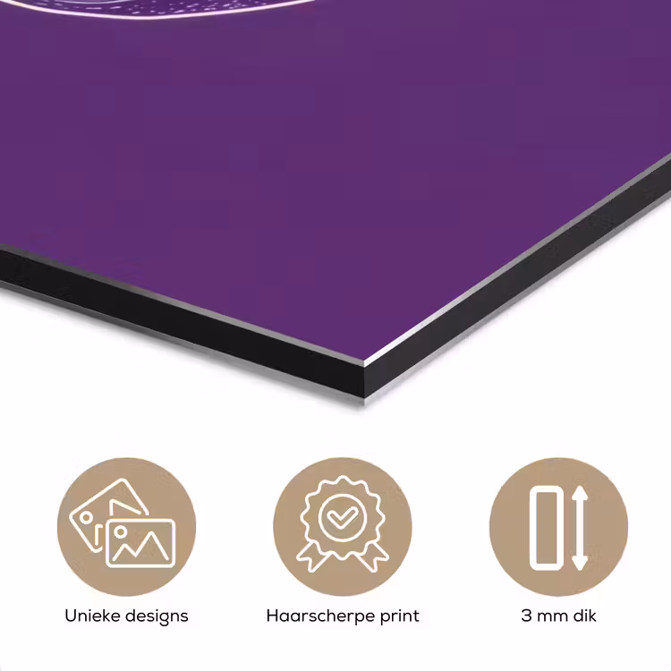 Aluminium schilderij - Passievrucht - Zaadjes - Paars - Minimalistisch — 7