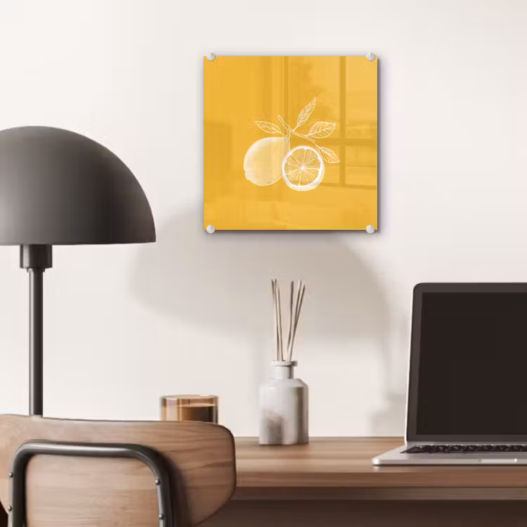 Glas schilderij - Citroenen - Illustratie - Minimalistisch - Geel — 7