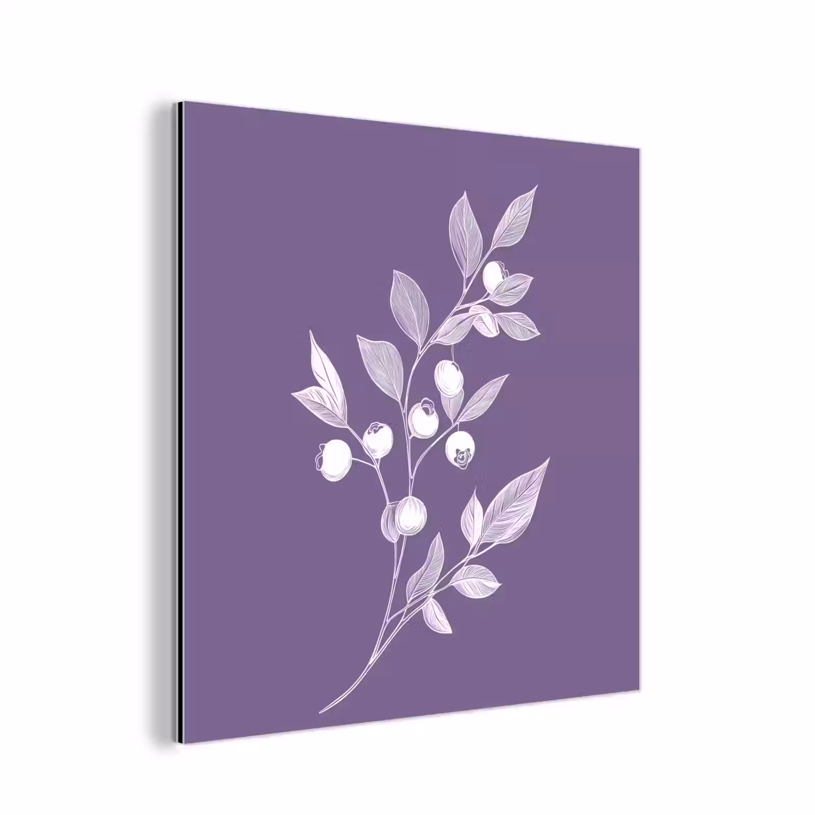 Aluminium schilderij - Tak - Sierlijk - Bladeren - Minimalistisch — 1