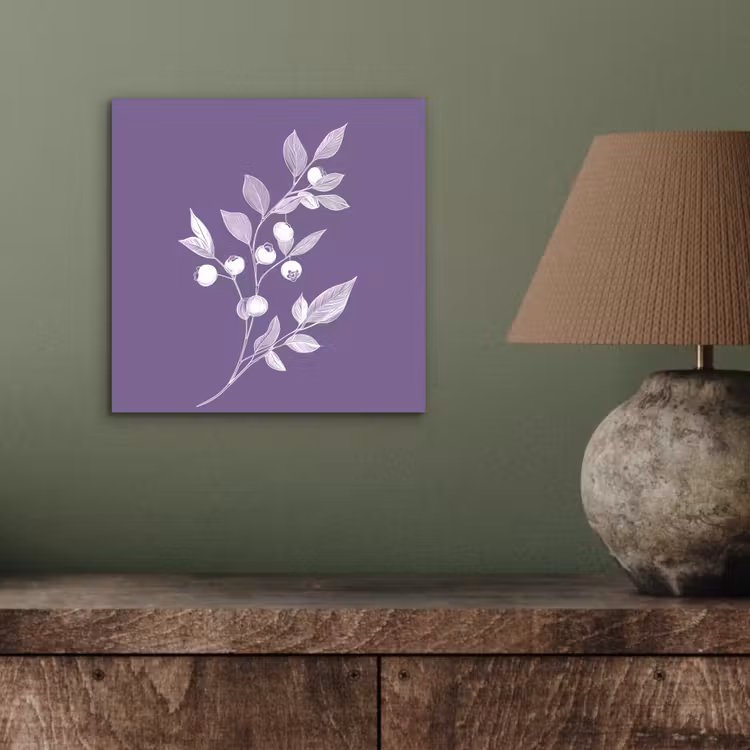 Aluminium schilderij - Tak - Sierlijk - Bladeren - Minimalistisch — 3