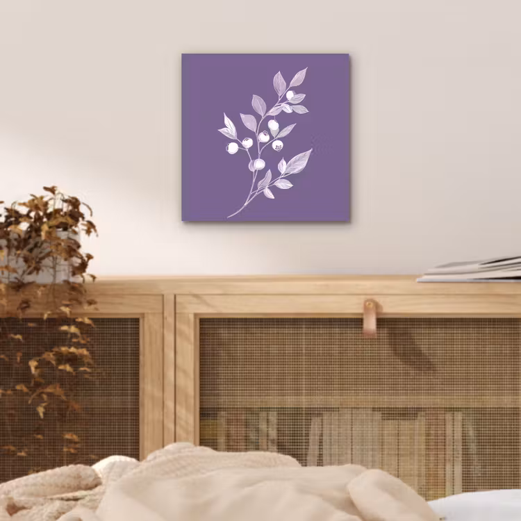 Aluminium schilderij - Tak - Sierlijk - Bladeren - Minimalistisch — 4
