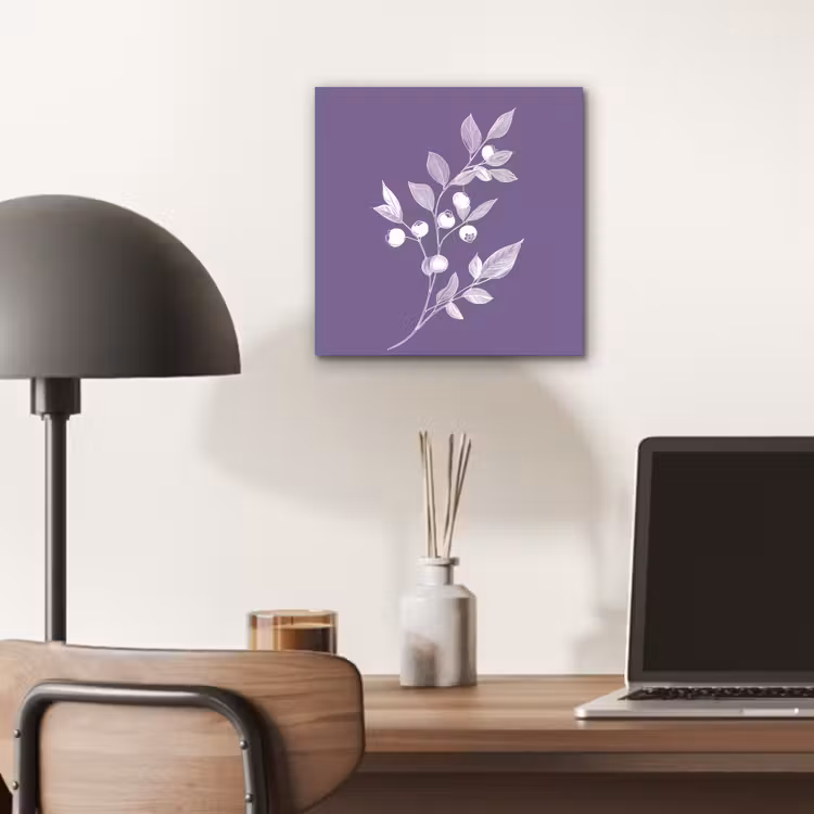 Aluminium schilderij - Tak - Sierlijk - Bladeren - Minimalistisch — 6