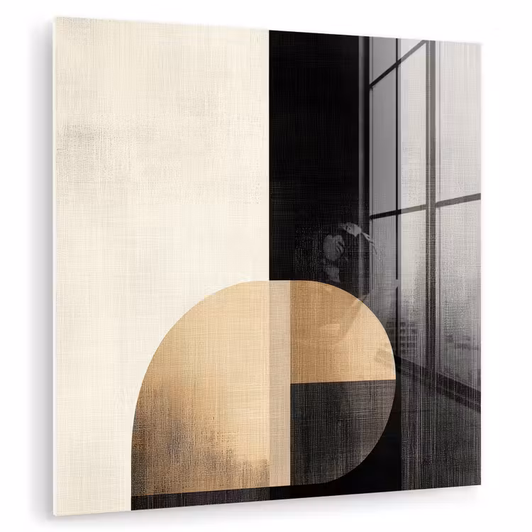 Glas schilderij - Vormen - Modern - Zwart — 1